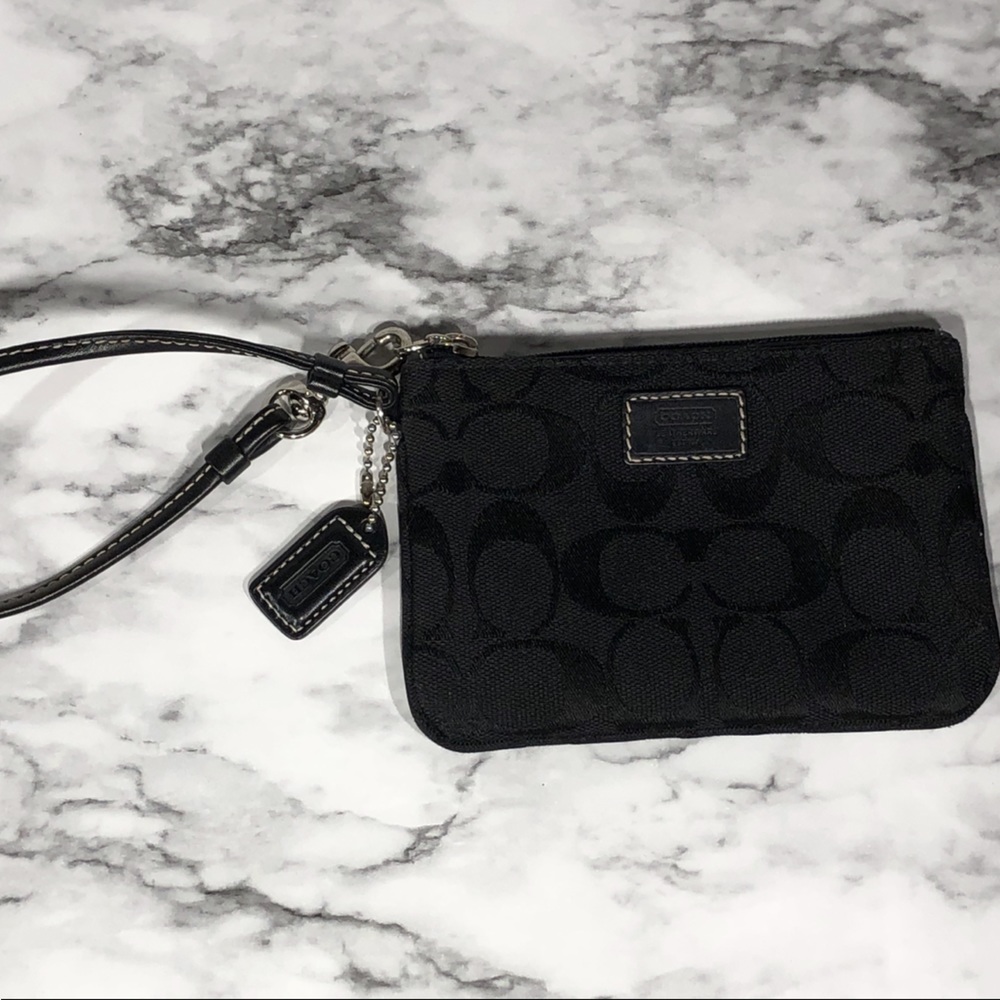 Classic black Coach wristlet.